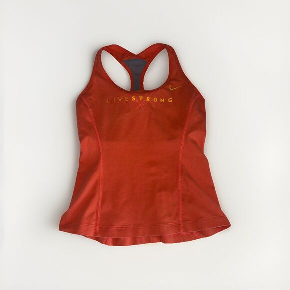Nike Women's Dri-Fit Livestrong Tank Top Racerback Sport Bra Size Small Orange - Picture 1 of 7